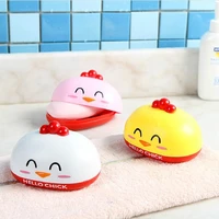 cartoon cute chicken soap box bathroom sealed waterproof and dust proof soap tray double decker soap box 10 57 57 5cm