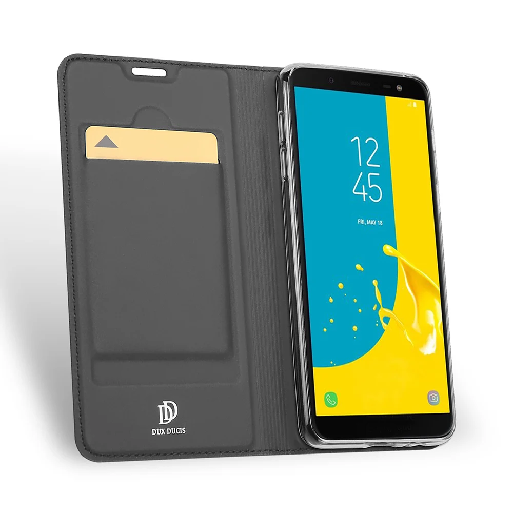Роскошный кожаный чехол DUX DUCIS для Samsung J6 2018 J4 (2018) Galaxy J8 книжка телефона ЕС etui