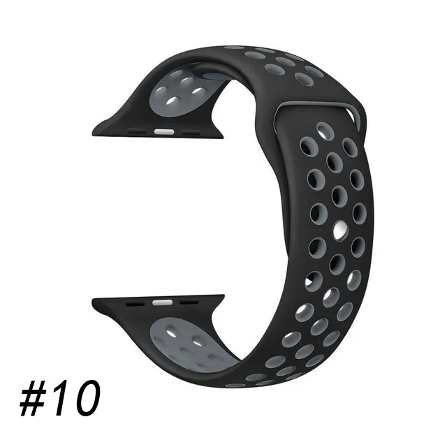 Мягкие часы ремешок для apple watch, ремешок 42 мм 44 браслет наручных часов iwatch, 4 заменить ремешок для часов аpple 4/3/2 40 мм 38 мм браслет ремешок для часов - Цвет ремешка: Black gray