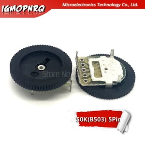 10 шт., потенциометр B503 с двойной передачей, 50K, 5Pin, 16*2 мм