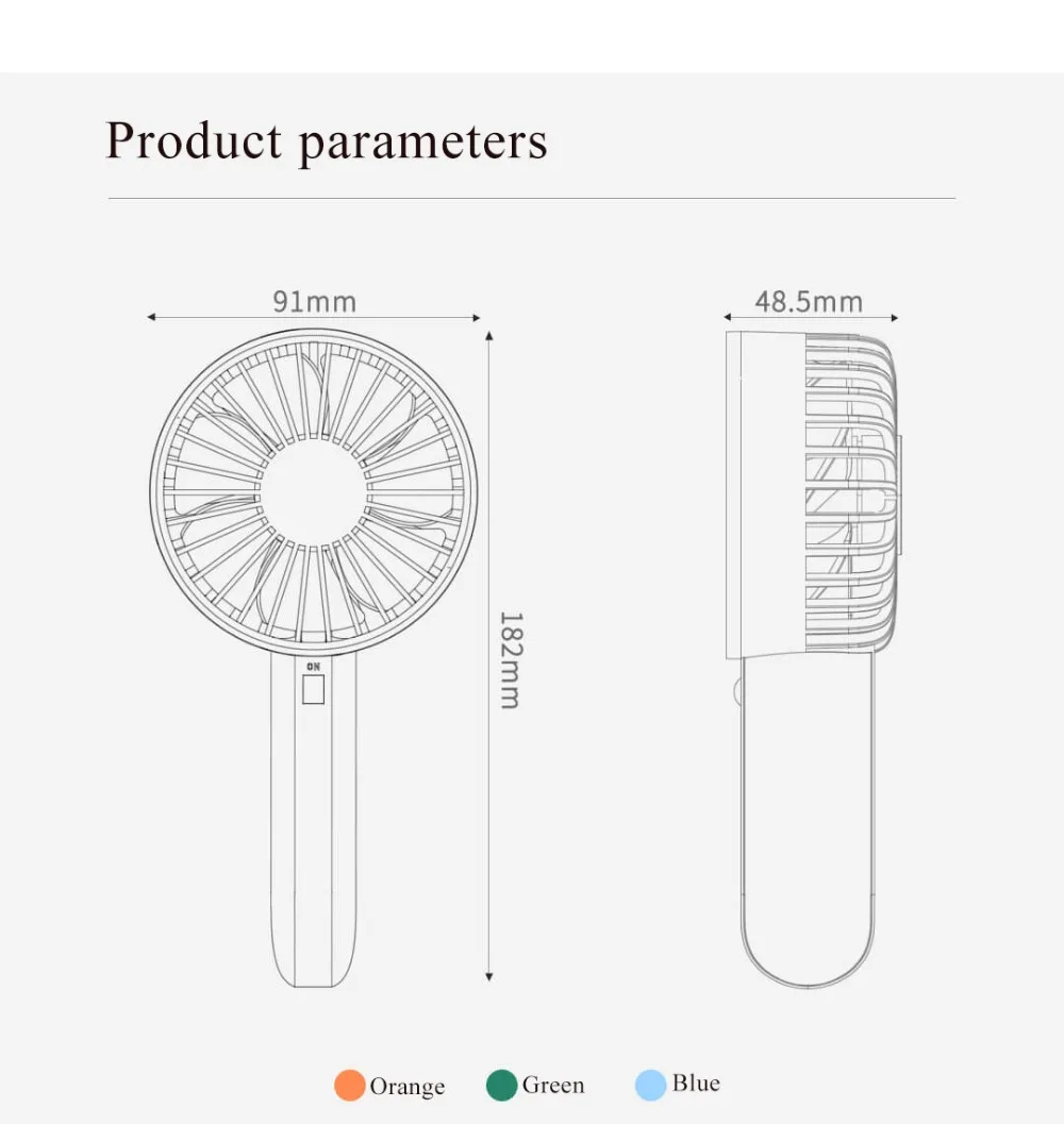Портативный вентилятор Xiaomi Mijia VH с перезаряжаемой встроенной батареей, usb-порт, удобный мини-вентилятор для умного дома