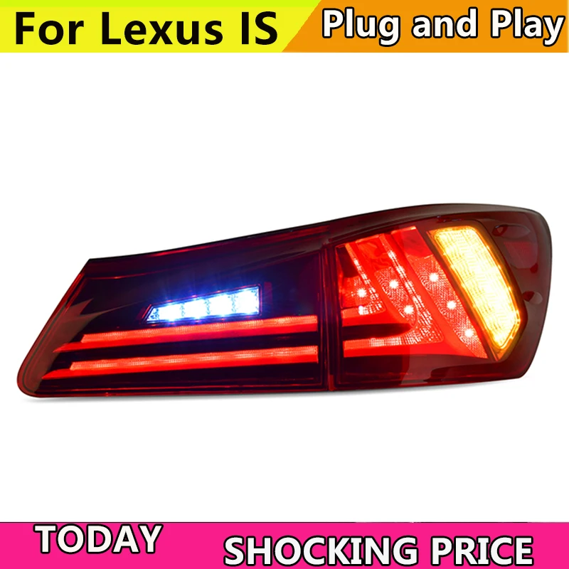 

doxa Car Style For Lexus IS250 IS300 IS350 2006-2012 LED Tail Light Assembly Taillight Rear Lamp Driving+Brake+Reversing LIGHT