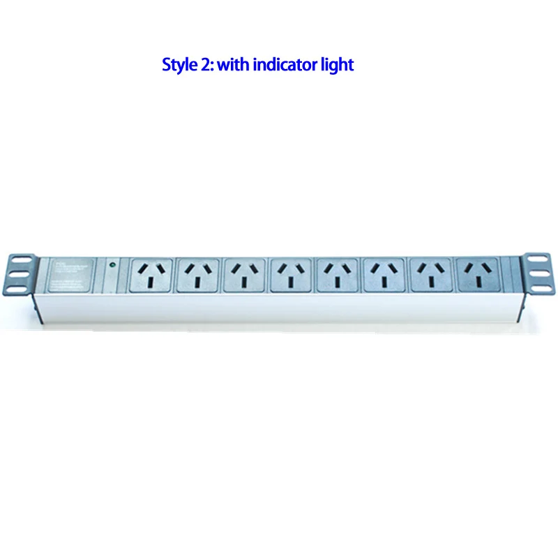 10A 7,8 единиц Австралийский PDU Мощность полосы шкафа sockets19 дюймов 1U стойки стандартной розетке алюминиевый сплав Shell переключения питания