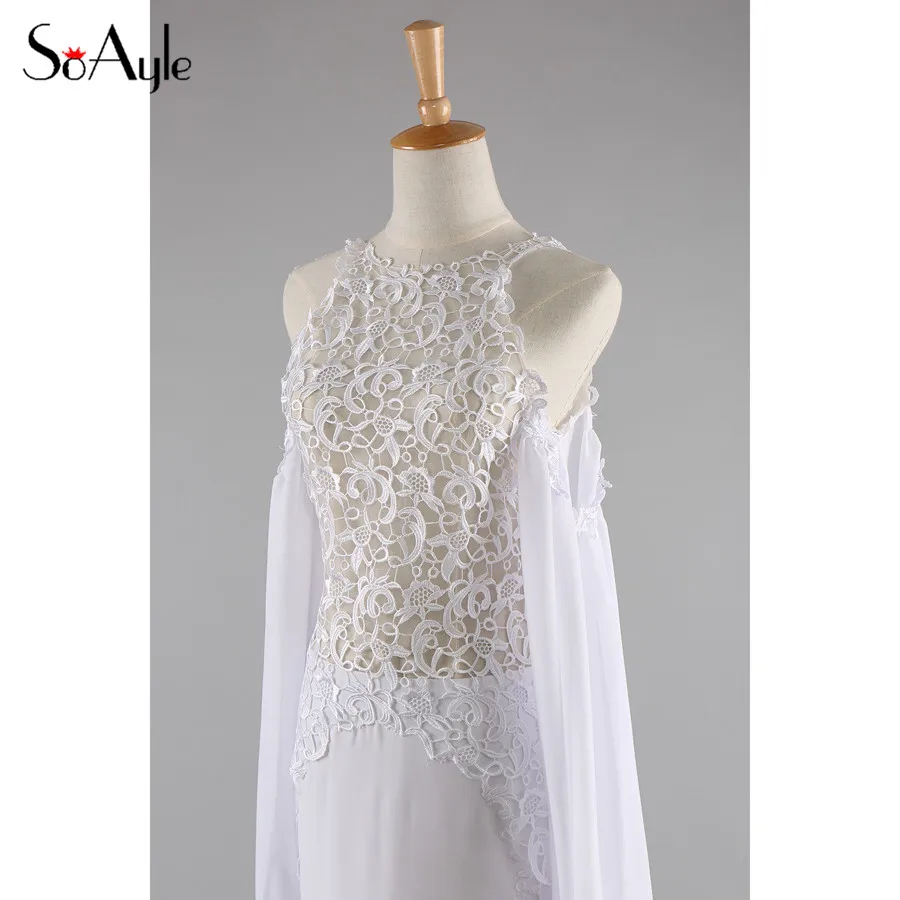 Женское свадебное платье с длинным рукавом SoAyle простое невесты в пляжном стиле