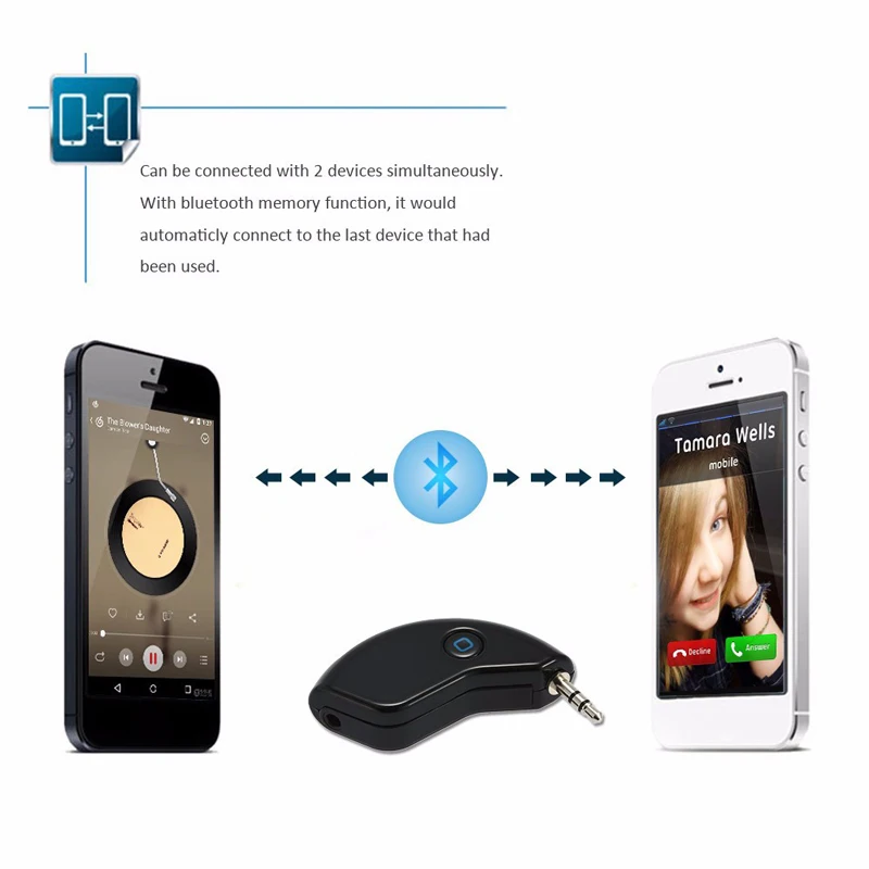Bluetooth приемник 4 2 + EDR автомобильный комплект громкой связи 3 5 мм AUX аудио стерео