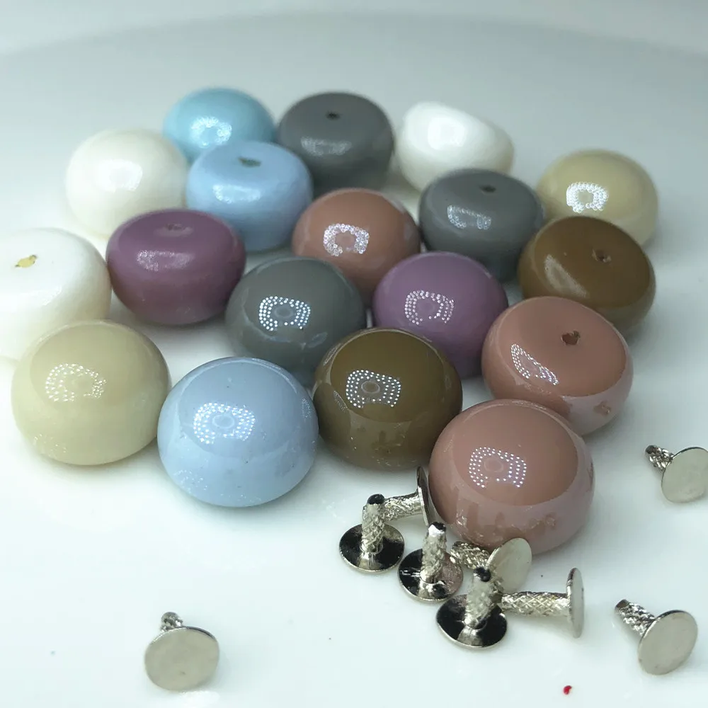 Multi Color Новые 30 шт 12 мм круглые акриловые заклепки красочные непрозрачные Кожа ремесло панк-шпильки подходят ремни сумки обувь, одежда DIY решений - Цвет: Multi Color