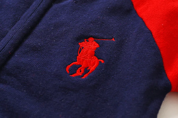 2018 осень и зима новый мальчик вышивка футболка на молнии жаккардовый хлопковый