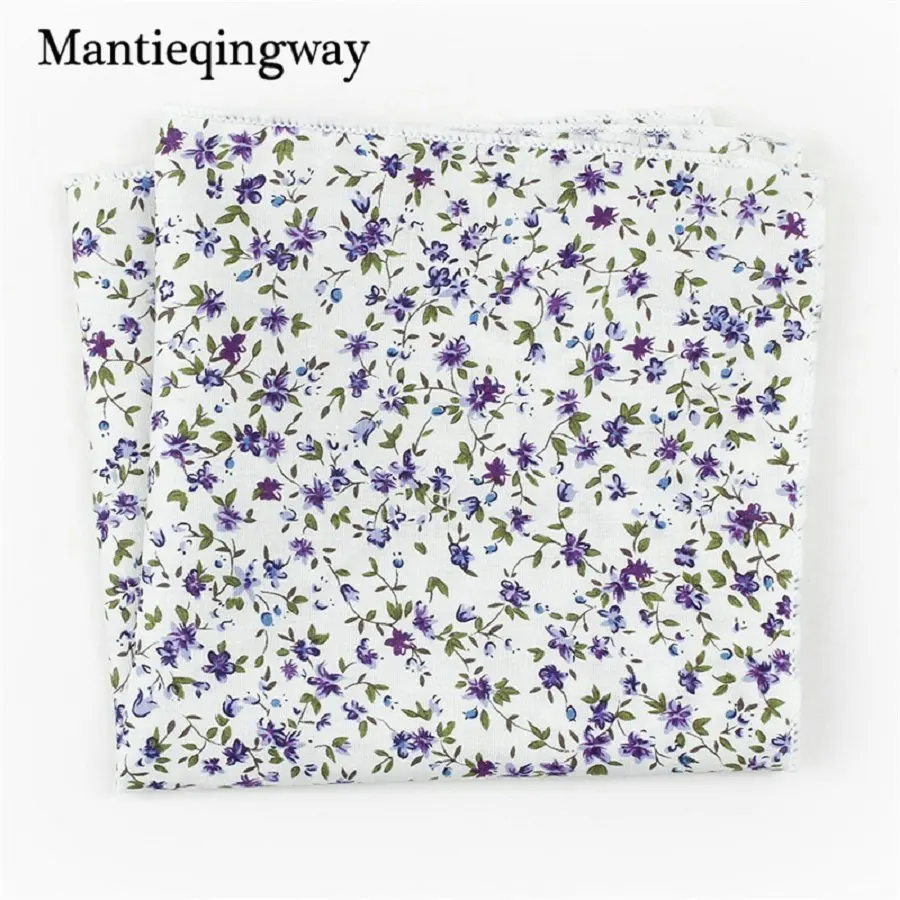 Mantieqingway Модные мужские хлопковые Цветочные Свадебные носовые платки с принтом