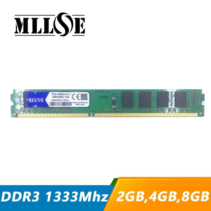 ОЗУ MLLSE DDR3, 2 ГБ, 4 ГБ, 8 ГБ, 1333, 1333 МГц, PC3-10600, PC3-10600U, для настольных ПК, Память DIMM 2g, 4g, 8g