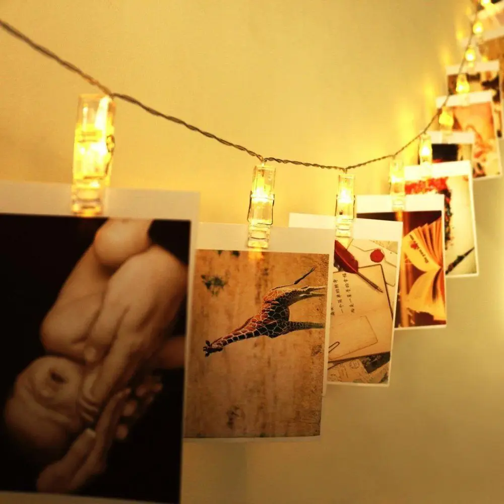 Гирлянда карта зажим для фото струнный светильник s 2 м 5 светодиодный S Рождество