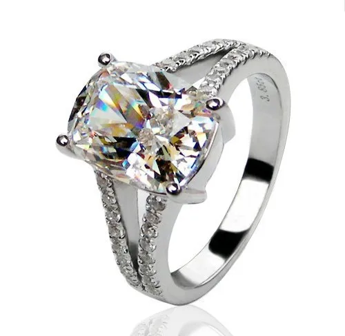 

3.85Ct сказочный дизайн Винтаж золото 14K женское кольцо AU585 белого золота Обручение кольцо