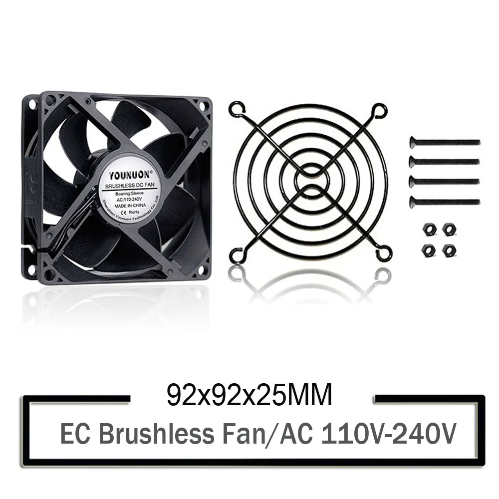 Муфта YOUNUON 92 мм 9225 EC бесщеточный вентилятор AC 110 в 115 120 220 240 В осевой x 25