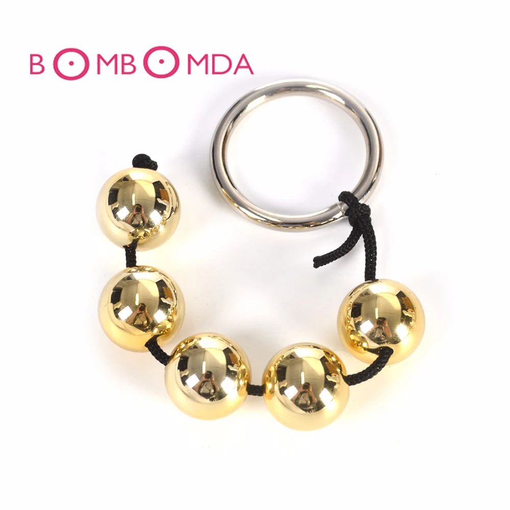 Нетоксичные анальные шарики с 5 шариками секс-игрушки Золотая жемчужина Анальная