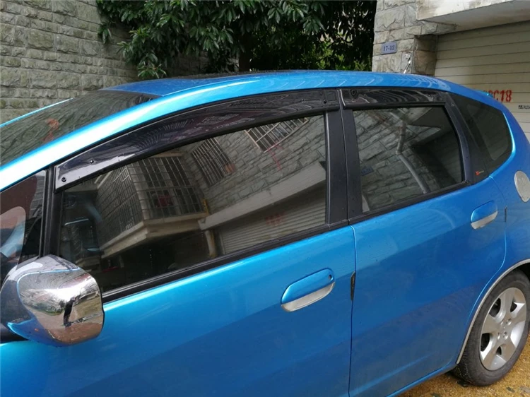 Пластиковый козырек для окна HONDA FIT 2008 2012 дефлектор от солнца и дождя JAZZ 4