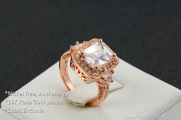 Женское Обручальное кольцо с кубическим цирконием Double Fair белое/розовое золото