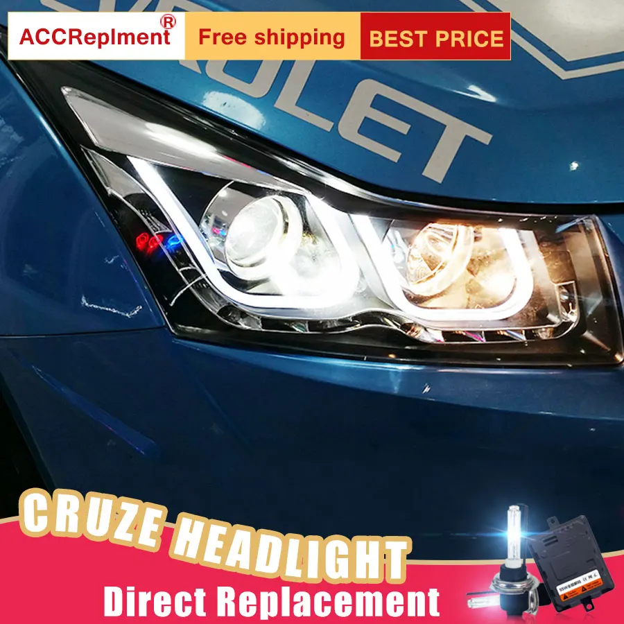 2 шт. светодиодный фары для Chevrolet Cruze 2010 2014 автомобиля Ангельские Глазки ксенон HID