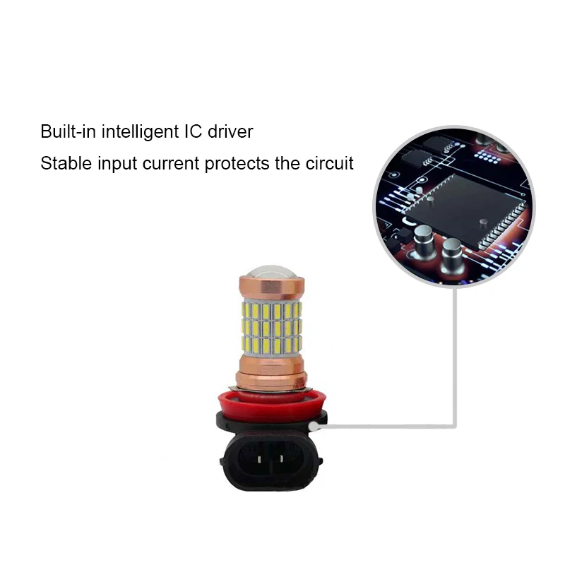 BOAOSI 2pcs H8 H11 LED Car Lights HB3 9005 1200LM Bulbs 6000K 12V HB4 9006 Fog Driving Lamp For | Автомобили и мотоциклы