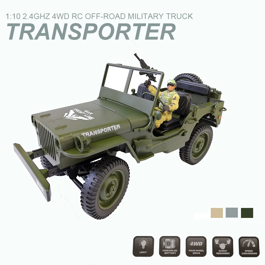 C606 1:10 RC Автомобиль 2 4G 4WD кабриолет с дистанционным управлением джип