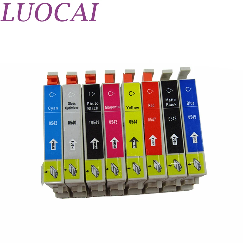 Картридж с чернилами 8X LuoCai совместимый Epson T0540 T0549 T0547 T0548 T0541 Stylus Photo R800 R1800 для