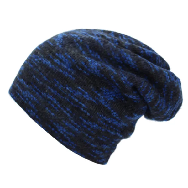 blue YOUBOME вязаная шапка зимние шапки для женщин Skullies Beanies Мужская маска Полосатая Зимняя шапочка Gorros Bonnet теплая мешковатая Толстая шапка - Цвет: blue