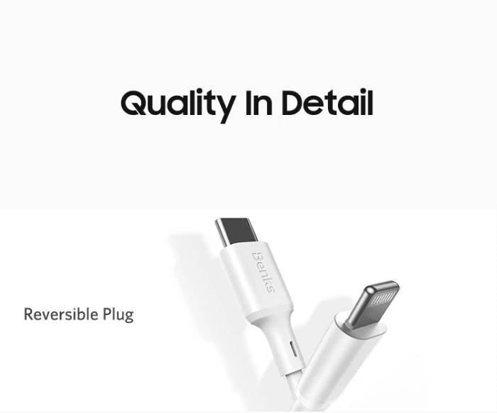Benks MFi PD кабель type C для Apple порт быстрая зарядка кабель для iPhone X/Xs/Xr/8 Plus PD адаптер питания USB C кабель для iPad Pro