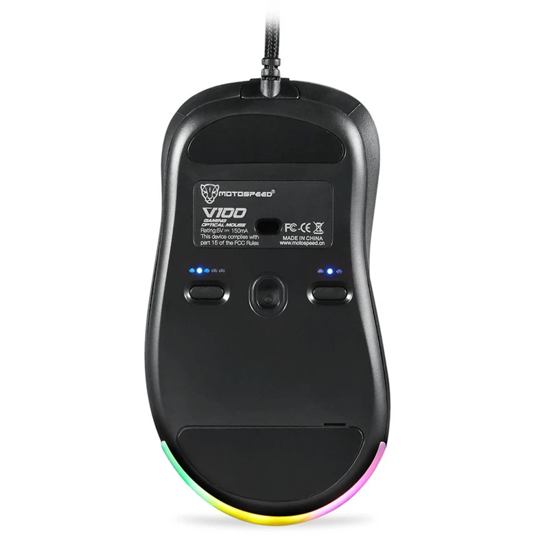 Мышь Raton USB Motospeed V100 Проводная 6200DPI RGB игровая светодиодный мышь профессиональная