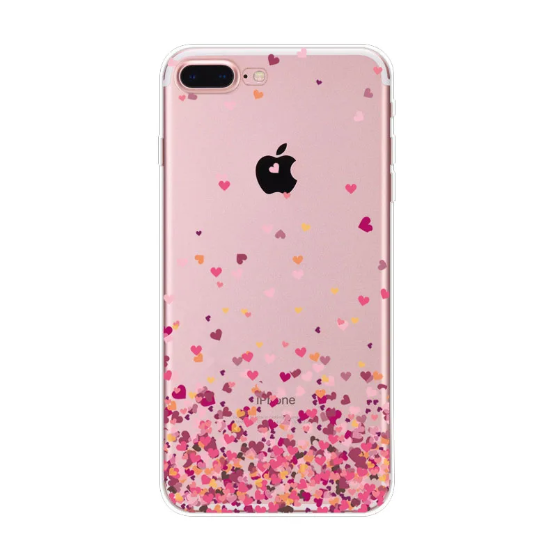 Чехол для iphone 5S 5 SE 6 S 7 8 силиконовый мягкий ТПУ чехол с бабочкой сердечками Plus XS