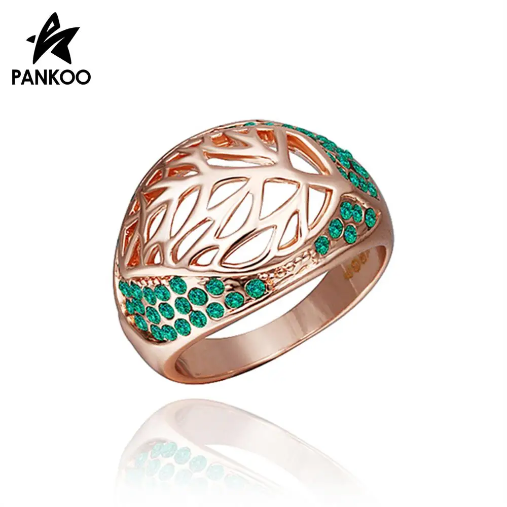 Free shipping Magic Leaves CZ Gem Ring 18K Rose Gold/Gold Plated Genuine Crystal finger wedding ring fashion | Украшения и