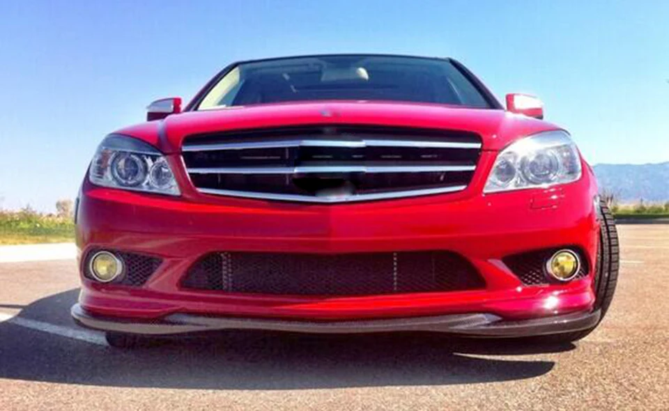 Углеродное волокно передний бампер спойлер сплиттеры для Mercedes-Benz c-класс C300 W204 Спорт 2008-2013