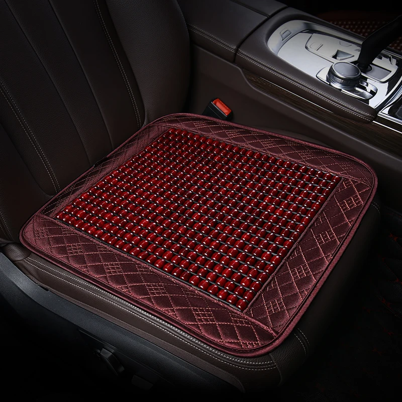 Летнее крутое автомобильное покрытие для сиденья с деревянными бусинами