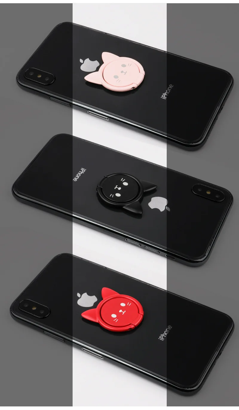 Милый держатель кольца для iPhone 6 7 8 samsung Xiaomi huawei 360 Вращающийся держатель для мобильного телефона магнитный автомобильный держатель