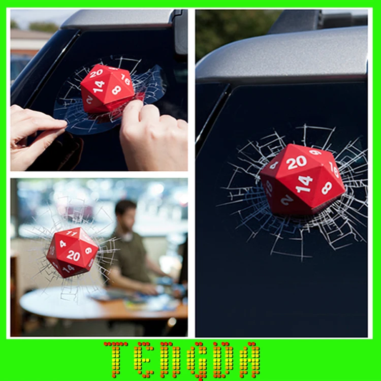 Creative Critical Hit D20 3D Crystal Dice Shape Window Decal Car Sticker for Accessories and Office Home stikcker | Дом и сад