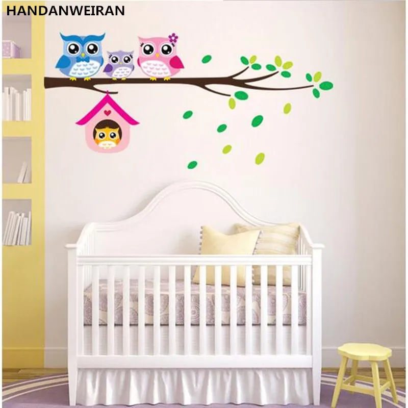 

new branch owl wall stickers cartoon children room kindergarten WALL decorations living room