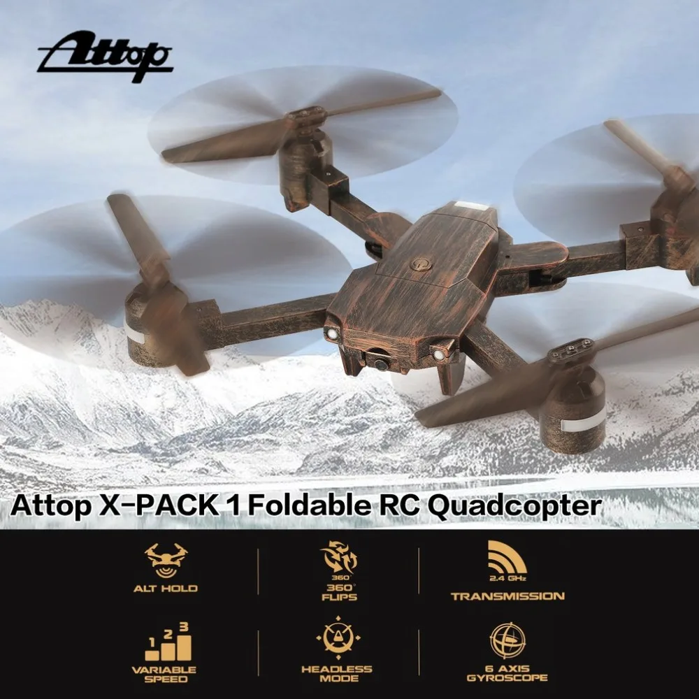 Attop X PACK1 2 4 г 4CH Drone RC складной Квадрокоптер самолет с высоты удержание Headless режим 3D