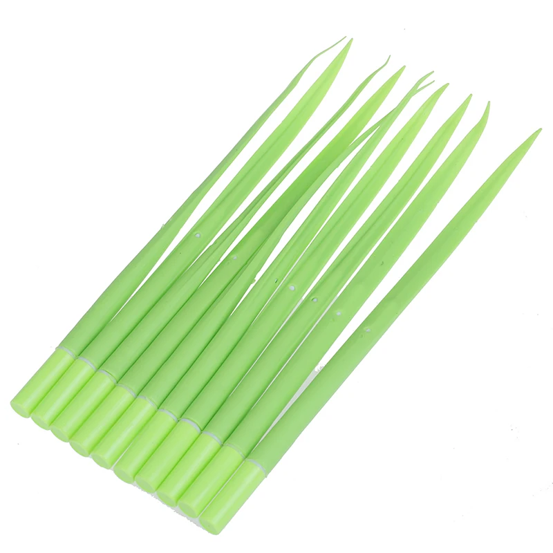 light green 10 шт творческий крохотная зеленая трава Ручка гелевая лезвия травы украшение в горшок Канцтовары офисный школьный поставки - Цвет: light green