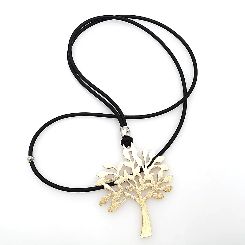 Женское ожерелье с кулоном в виде листьев дерева колье-чокер богемном стиле