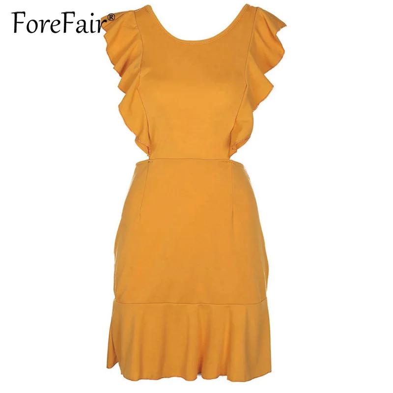 Forefair сексуальное платье с открытой спиной 2019 женские летние платья Vestidos женский