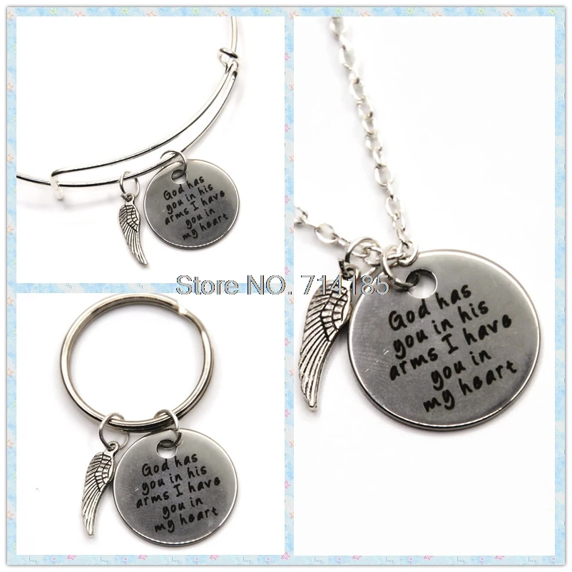 Памятное ожерелье с памятью Бог имеет вас в его руках Я тебя моем сердце браслеты
