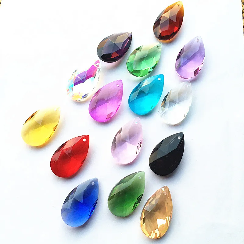 

15pcs 38mm Mixed colors (Free Rings)Glass Chandelier Lamp Crystal Drop Prisms Festival Decor Home Light Hanging Pendant Decorate