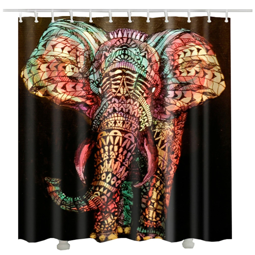 

elephant printed bath room Shower Curtain Polyester Waterproof Bathroom cortina ducha Curtain with Hooks