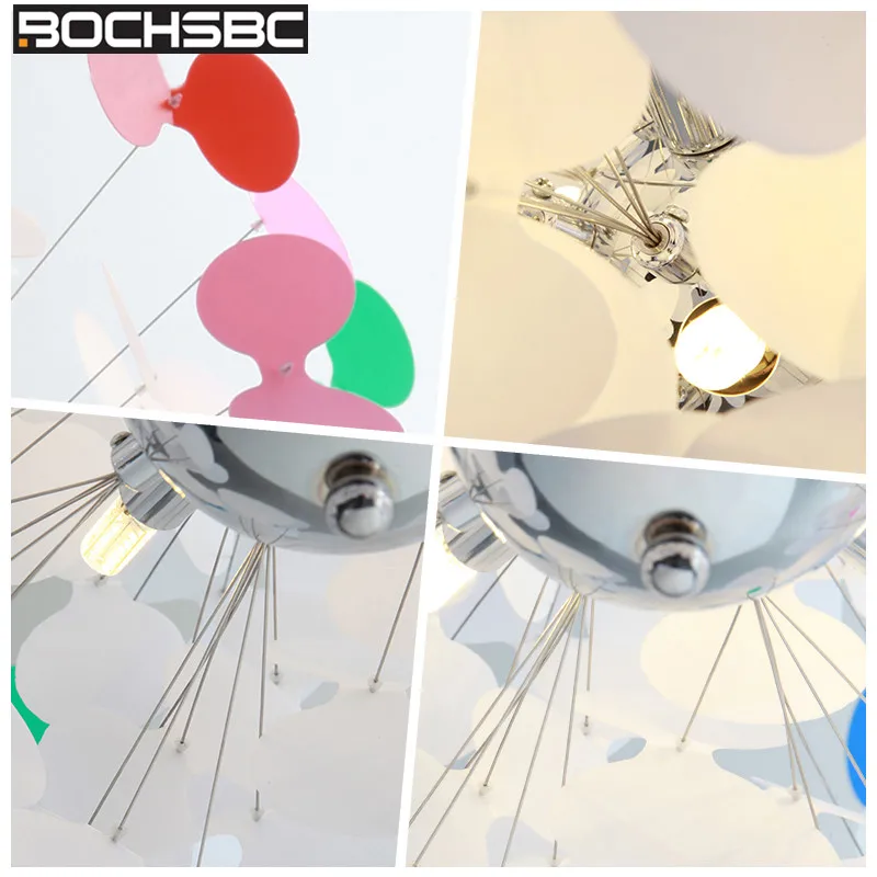 BOCHSBC нержавеющая сталь красочные подвесные светильники модный бант узел