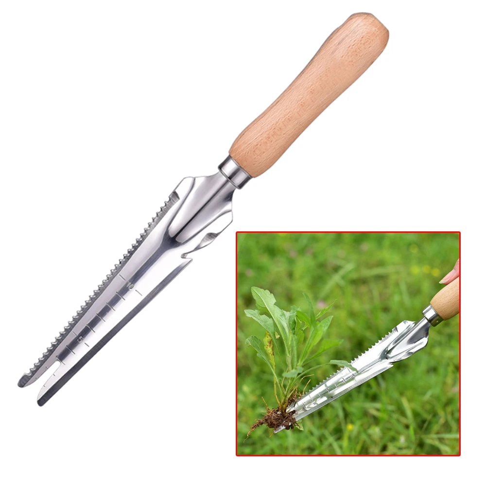 

Stainless Steel Garden Weeder Sow Dibber Hand Tool Gardening Weeder shovel with Ergonomic Handle for Planting and Weeding Tool