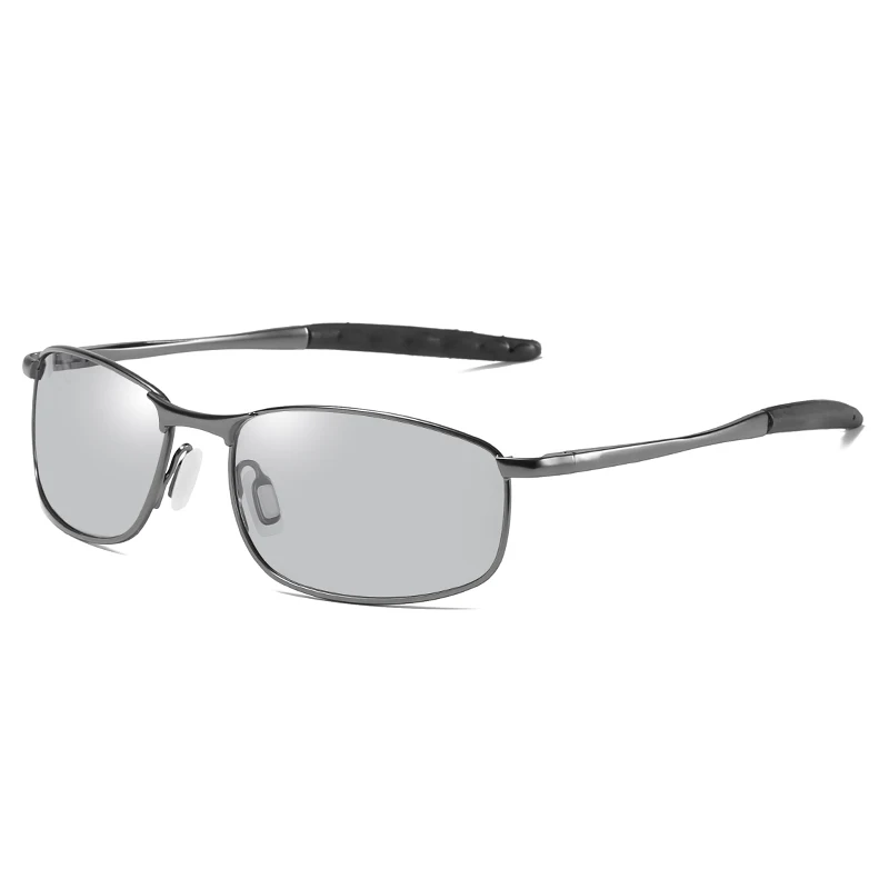 Gray Frame Мужские рыболовные поляризованные фотохромные солнцезащитные очки Спорт на открытом воздухе Вождение Черный Серый Серебристо-Золотой Переход Хамелеон Объектив - Цвет линз: Gray Frame