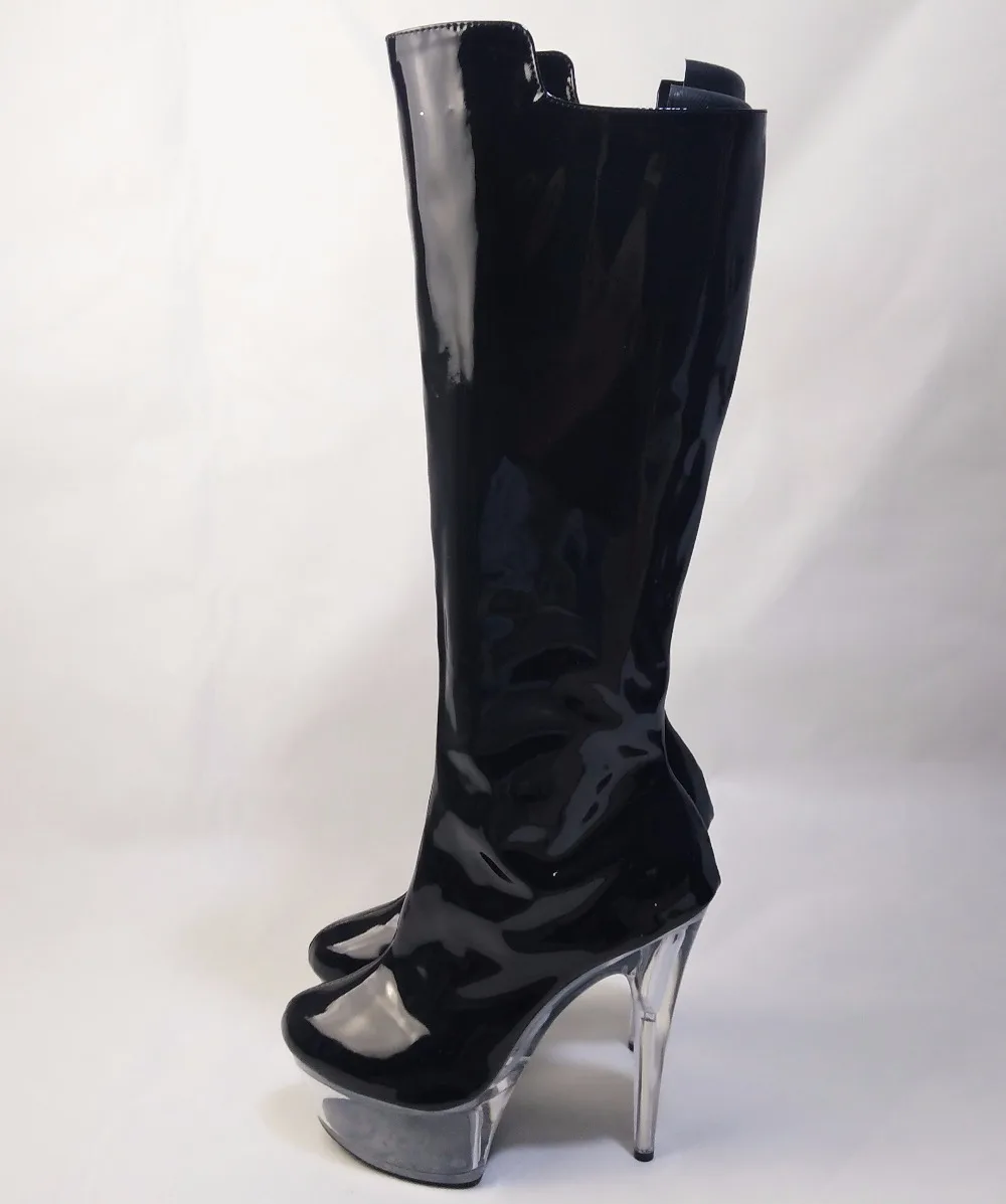 Привлекательные женские ботинки до колена больших размеров модные зимние