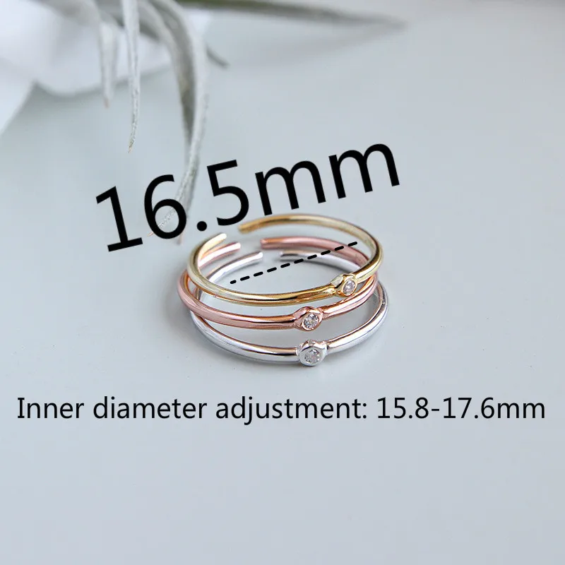 

Flyleaf 18k Gold Plated Zircon Thin Open Ring For Women Minimalism Style Fashion Jewelry