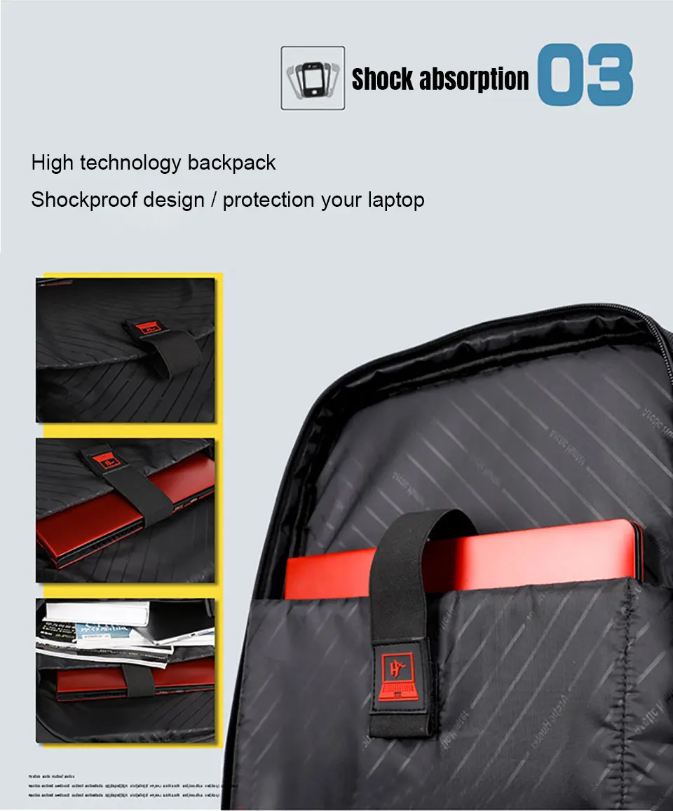ARCTIC HUNTER 111 Mochilas Повседневный мужской рюкзак, рюкзак для ноутбука, водонепроницаемый рюкзак с usb зарядкой, школьный рюкзак, Мужской черный