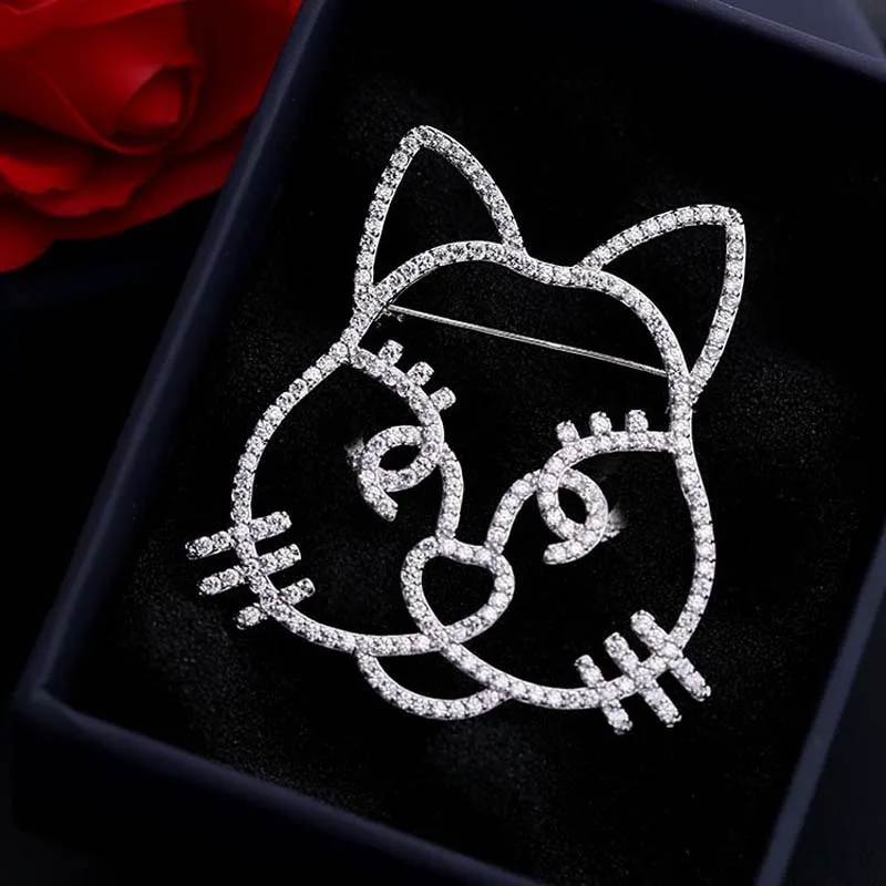 Красный ёлки бренд высокое качество броши булавки в виде кошек ювелирное изделие