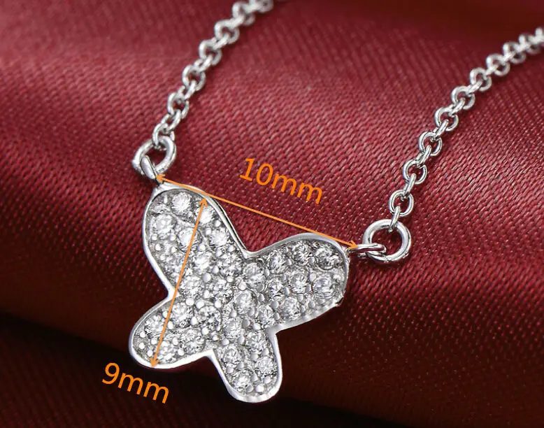 Чистое Серебро 925 Серебряный кулон ожерелье с в форме бабочки (LT)|necklace with|pendant