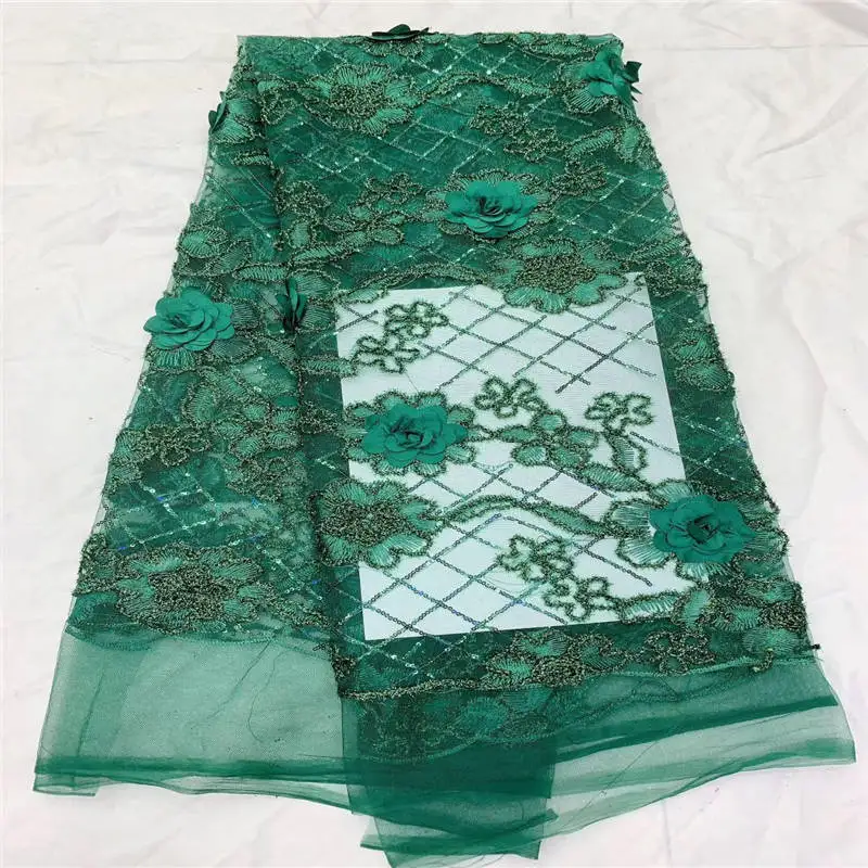 Синее кружевное полотно с пайетками уникальный стиль расшитое блестками