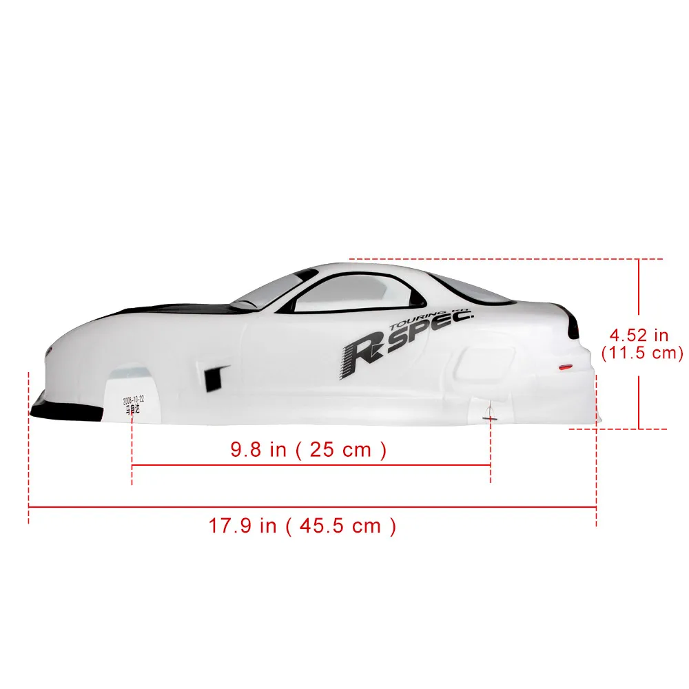 2 шт./лот Mazda RX7 1/10 1:10 ПВХ Окрашенный корпус 190 мм чехол с колесной базой RC хобби